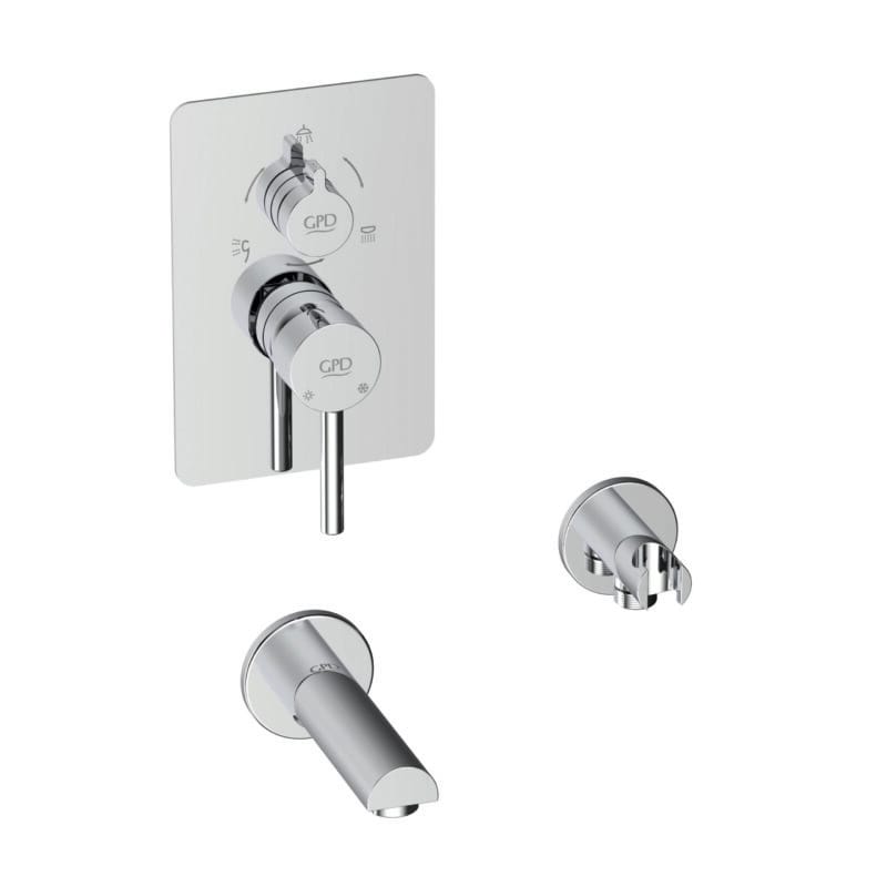 GPD Espina Mix Çevirmeli Ankastre Batarya Tsen817 Krom MCA71