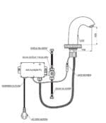 GPD Fotoselli Lavabo Bataryası Çift Su Girişli Gold Pvd FLB10-A