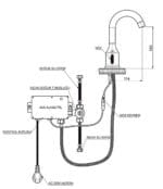 GPD Fotoselli Lavabo Bataryası Çift Su Girişli Krom FLB11
