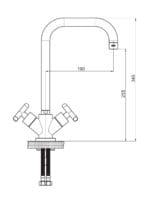 GPD Nino Döner L Borulu Eviye Bataryası Krom LEB05