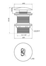 GPD Pop-Up Ünitesi Basmalı-Normal/Taşma Deliksiz Krom PUP05