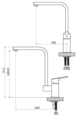 GPD Ritmo Tek Gövde Eviye Bataryası Krom MTE85