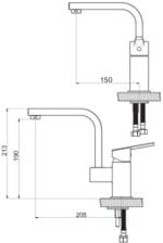 GPD Ritmo Tek Gövde Lavabo Bataryası Krom MTL85