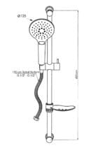 GPD Sürgülü Duş Seti 3 Fonksiyonlu Ø125 Siyah DST57-S
