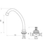 GPD Zaman Ayarlı Ankastre Eviye Bataryası Kapaksız Krom ZAE02