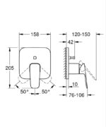 Grohe Cubeo Ankastre Banyo Bataryası (Mat Siyah)