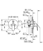 Grohe Eurosmart Cosmopolitan Ankastre Banyo/Duş Bataryası (Sıva Altı Grubu Dahil)