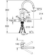 Grohe Eurostyle Cosmopolitan Spiralli Eviye Bataryası