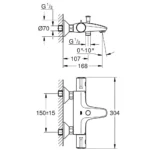 Grohe Grohtherm 800 Termostatik Banyo Bataryası