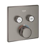 Grohe Grohtherm SmartControl Akış Kontrollü Ankastre Termostatik Banyo Bataryası (2 Yollu, Sıva Üstü Grubu), Fırçalı Sert Grafit