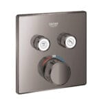 Grohe Grohtherm SmartControl Akış Kontrollü Ankastre Termostatik Banyo Bataryası (2 Yollu, Sıva Üstü Grubu), Sert Grafit