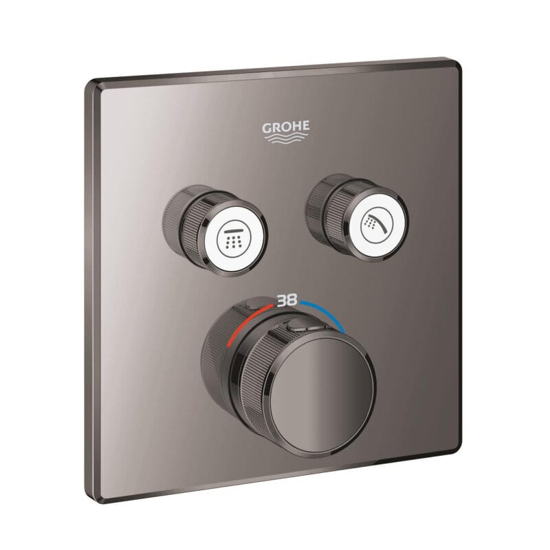 Grohe Grohtherm SmartControl Akış Kontrollü Ankastre Termostatik Banyo Bataryası (2 Yollu, Sıva Üstü Grubu), Sert Grafit