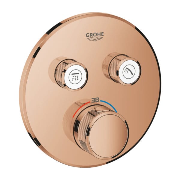 Grohe Grohtherm SmartControl Ankastre Termostatik Banyo/Duş Bataryası (Sıva Üstü Grubu), 2 Yollu, Bakır