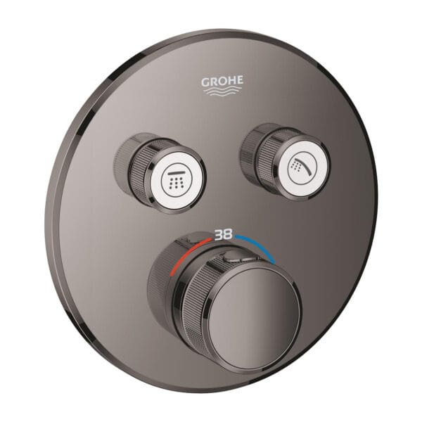 Grohe Grohtherm SmartControl Ankastre Termostatik Banyo/Duş Bataryası (Sıva Üstü Grubu), 2 Yollu, Sert Grafit