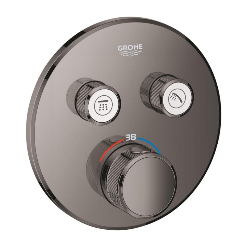 Grohe Grohtherm SmartControl Ankastre Termostatik Banyo/Duş Bataryası (Sıva Üstü Grubu), 2 Yollu, Sert Grafit