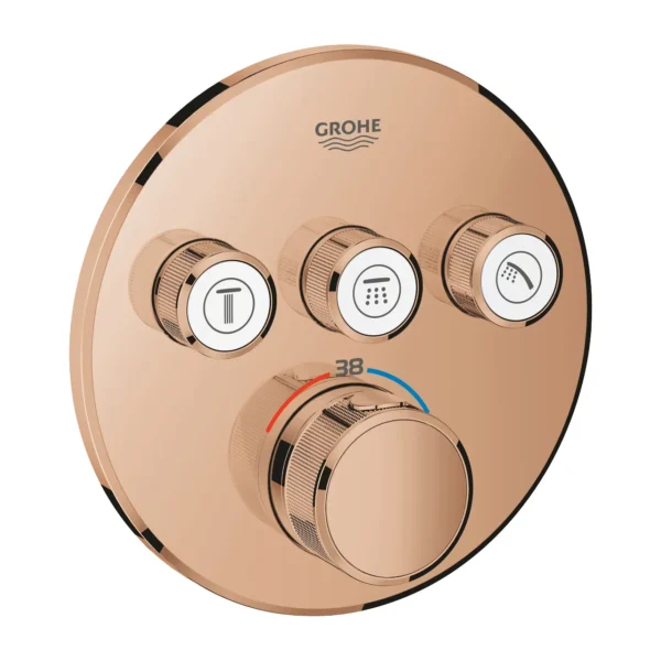 Grohe Grohtherm SmartControl Ankastre Termostatik Banyo/Duş Bataryası (Sıva Üstü Grubu), 3 Yollu, Bakır
