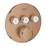 Grohe Grohtherm SmartControl Ankastre Termostatik Banyo/Duş Bataryası (Sıva Üstü Grubu), 3 Yollu, Fırçalı Bakır