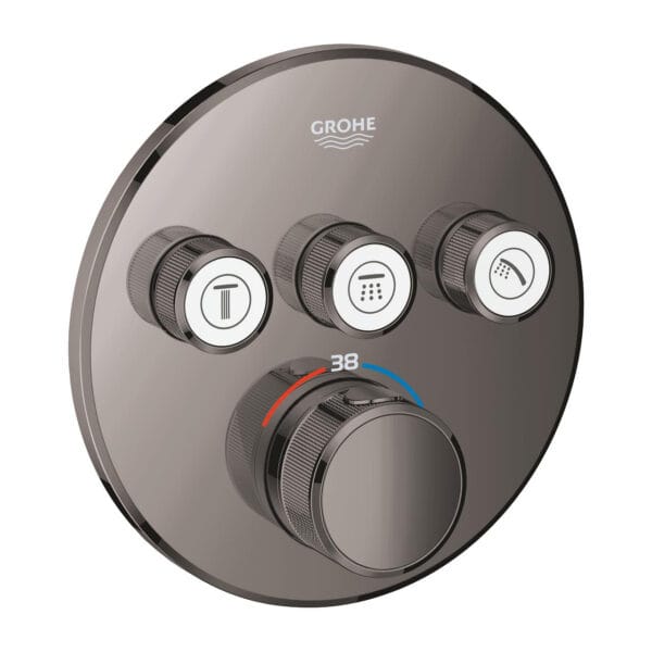 Grohe Grohtherm SmartControl Ankastre Termostatik Banyo/Duş Bataryası (Sıva Üstü Grubu), 3 Yollu, Sert Grafit