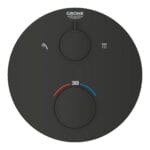 Grohe Grohtherm Termostatik Banyo/Duş Bataryası (Sıva Üstü Grubu), 2 Yollu, Mat Siyah