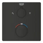Grohe Grohtherm Termostatik Banyo/Duş Bataryası (Sıva Üstü Grubu), 2 Yollu, Mat Siyah