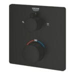 Grohe Grohtherm Termostatik Banyo/Duş Bataryası (Sıva Üstü Grubu), 2 Yollu, Mat Siyah