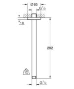 Grohe Rainshower Tepe Duşu İçin Tavan İniş Borusu 292 mm