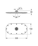 Grohe Rainshower Veris Tepe duşu, 1 Akışlı, 30x15 cm
