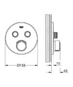 Grohe SmartControl Akış Kontrollü Ankastre Banyo Bataryası (2 Yollu, Sıva Üstü Grubu)