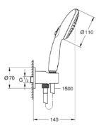 Grohe Tempesta 110 Ankastre Bağlantılı El Duşu Seti, 2 Akışlı
