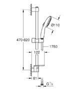 Grohe Tempesta 110 Sürgülü Duş Seti, 3 Akışlı