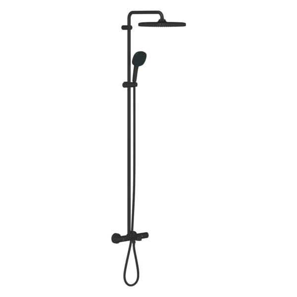Grohe Tempesta System 250 Cube Duvara Monte Termostatik Banyo Bataryalı Duş Kolonu, Mat Siyah