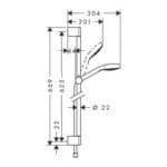 Hansgrohe Croma Select S Duş Seti Vario, 65 cm Duş Barı