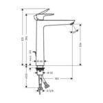 Hansgrohe Talis E 240 Yüksek Lavabo Bataryası Mat Bronz Gider Seti Dahil
