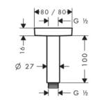 Hansgrohe Tavan Bağlantısı E 10 cm Krom