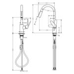 Hansgrohe Tek Kollu Eviye Bataryası Focus M41 240, Çekilebilir El Duşu, 2jet Krom