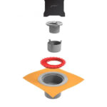 Hüppe Master S 10x10 Yalıtımlı Noktasal Su Gideri, Mat Siyah, Yandan