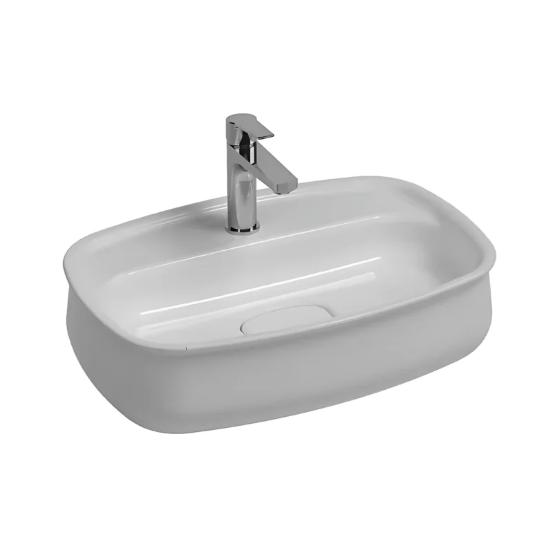 Isvea Fluido Tezgah Üstü Lavabo 60 cm Mat Beyaz