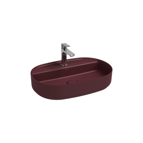 Isvea Infinity Batarya Delikli Tezgahüstü Lavabo 60 cm Rustik Bordo