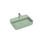 Isvea Infinity Tezgah Üstü Lavabo 55 cm Batarya Delikli Mint