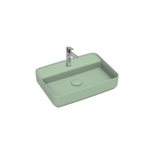 Isvea Infinity Tezgah Üstü Lavabo 55 cm Batarya Delikli Mint