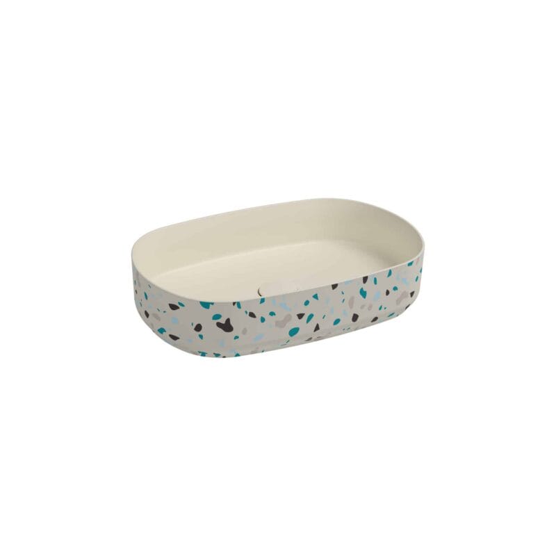 Isvea Infinity Tezgah Üstü Lavabo 55 cm Terrazzo Fildişi