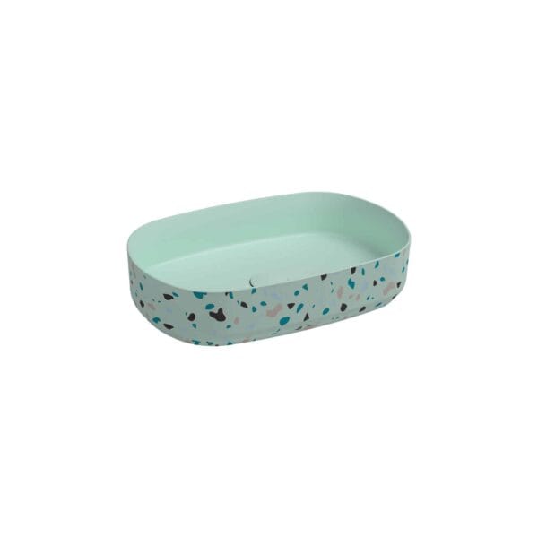 Isvea Infinity Tezgah Üstü Lavabo 55 cm Terrazzo Mint