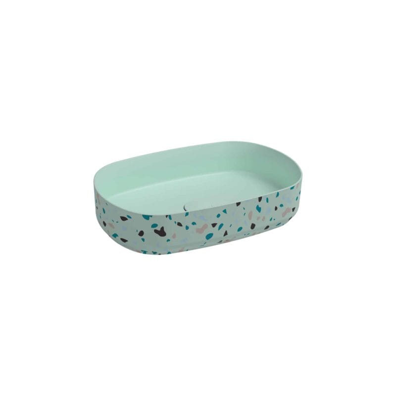 Isvea Infinity Tezgah Üstü Lavabo 55 cm Terrazzo Mint