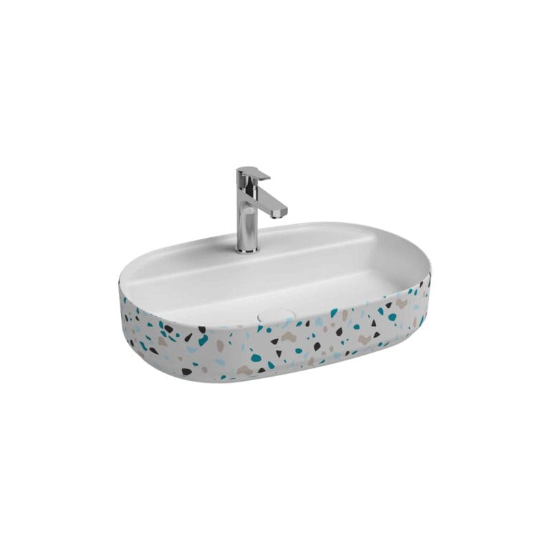 Isvea Infinity Tezgah Üstü Lavabo 60 cm Terrazzo Mat Beyaz
