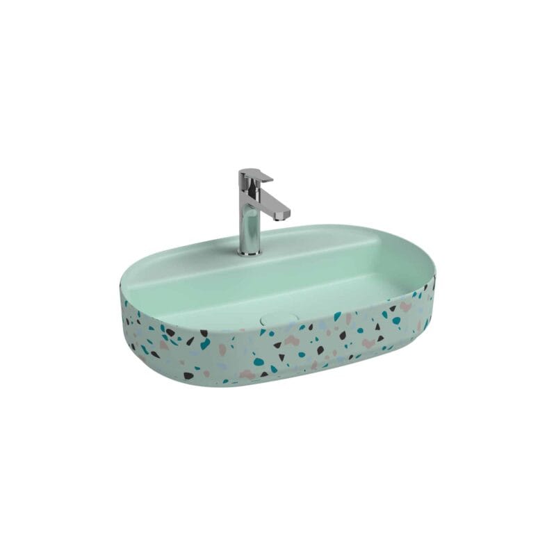 Isvea Infinity Tezgah Üstü Lavabo 60 cm Terrazzo Mint