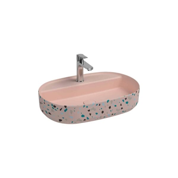 Isvea Infinity Tezgah Üstü Lavabo 60 cm Terrazzo Somon