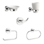 Kale D100 Porselen Aksesuar Seti (Askı+Diş Fırçalık+Sabunluk+Tuvalet Kağıtlığı+Halka Havluluk)