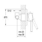 Kale Domino Çift Su Girişli Ankastre Stop Valf