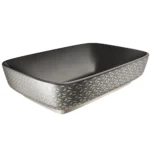 Kale Dove 2.0 60x40 Cm Mat Siyah Platin Dekor Dikdörtgen Çanak Lavabo