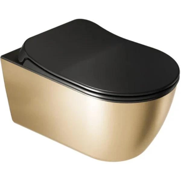 Kale Dove 2.0 Kanalsız Asma Klozet Ultra Slim Yavaş Kapak Mat Siyah Altın